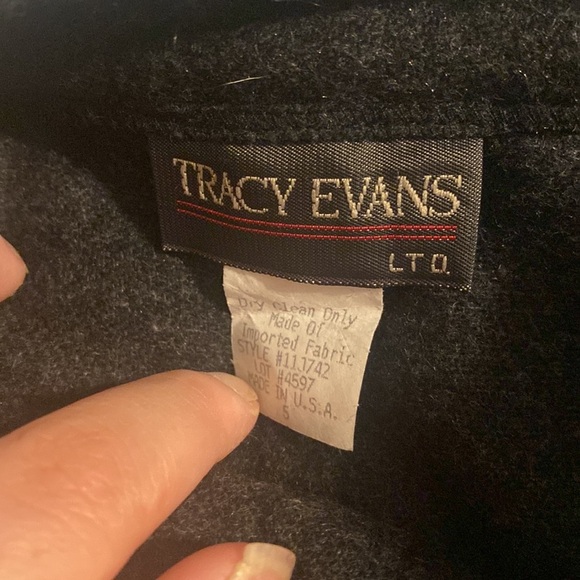 NWT Vintage Tracy Evens Wool-Like Charcoal Gray Preppy Skirt - Picture 8 of 11